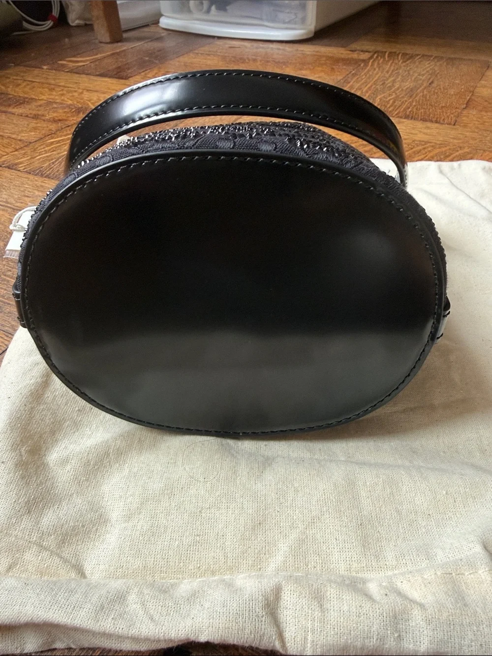 Tory Burch Black Embellished Mini Bucket Bag